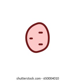 Potato vector illustration. Cute icon design for stickers. Isolated white background.