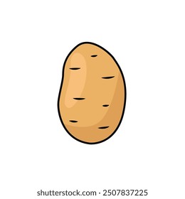 Potato vector illustration. Minimalistic flat illustration of popular  root vegetable - young potato.
