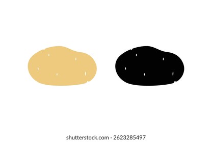 potato vector illustration. potato silhouette design on white background