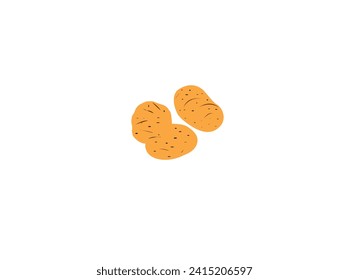 Potato vector isolated design.  Potato illustrations with vibrant colors for eye-catching designs. Couple potatoes vector illustration  isolated white.