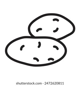 Potato Vector Line Icon Design