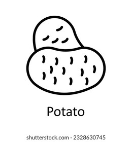 Ilustración de diseño de iconos del contorno del vector de la papa. Símbolo de comida y bebida sobre fondo blanco Archivo EPS 10