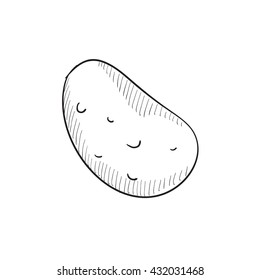 Potato vector sketch icon isolated on background. Hand drawn Potato icon. Potato sketch icon for infographic, website or app.