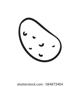 Potato vector sketch icon isolated on background. Hand drawn Potato icon. Potato sketch icon for infographic, website or app.