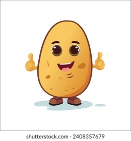 potato vegetable cartoon character. potato logo, potato mascot