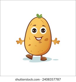 potato vegetable cartoon character. potato logo, potato mascot