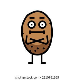 potato vegetable character color icon vector. potato vegetable character sign. isolated symbol illustration