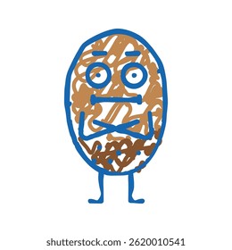 potato vegetable character doodle icon sketch vector. potato vegetable character sign. isolated symbol illustration