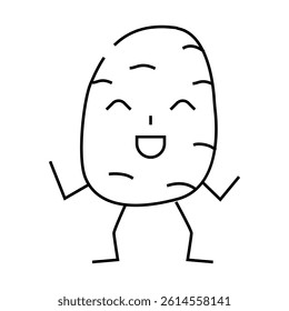 potato vegetable character line icon vector. potato vegetable character sign. isolated contour symbol black illustration