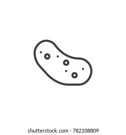 Potato vegetable line icon, outline vector sign, linear style pictogram isolated on white. Symbol, logo illustration. Editable stroke