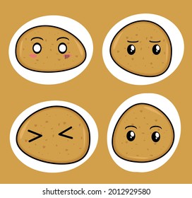 Potato Vegetable Mixed Mask kind of colours which has a different expressions