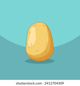 Hortalizas de patata en un fondo azul. Diseño de alimentos saludables. Ilustración del vector