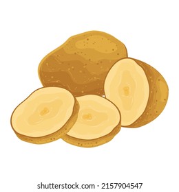patata vegetal vectorial harina de granja cuña cosecha harina doodle ingrediente de cocina ilustración alimento
