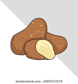gráfico aislado del vector vegetal de papa