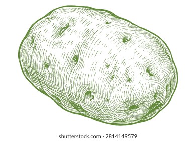 Potato Vintage Engraved Vegetable Hand Drawn Rustic Farm Illustration