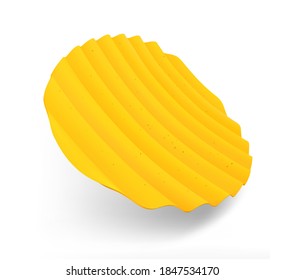 Potato wavy corrugated chips. Vector illustration on white background. EPS10.