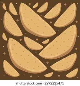 Potato wedges flat vector illustration. Cute fried potato wedges cartoon vector illustration for graphic design and decorative element