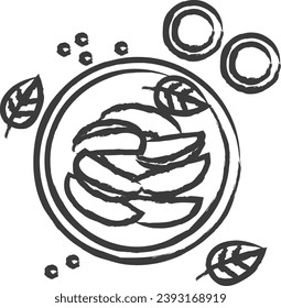 Cuerdas de patatas ilustraciones vectoriales dibujadas a mano