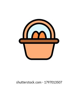 Potatoes basket icon. Simple color with outline vector elements of vegetarian food icons for ui and ux, website or mobile application