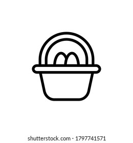 Potatoes basket icon. Simple line, outline vector elements of vegetarian food icons for ui and ux, website or mobile application
