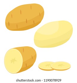 Potatoes, cut potatoes. Potato icon.