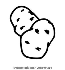 Potatoes in doodle style. Isolated vector.
