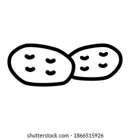 Potatoes editable vector line icon illustration isolated on white background