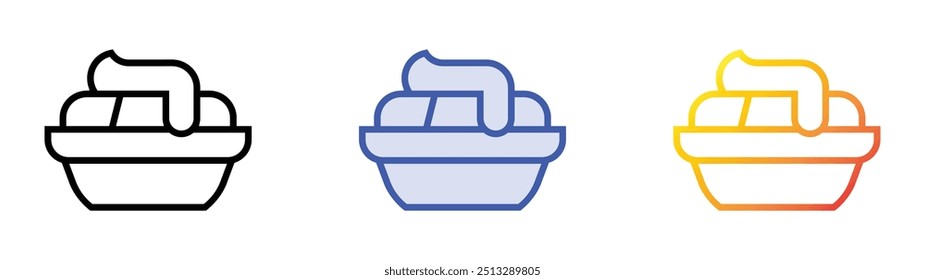 potatoes icon. Linear, Blue Fill and Gradient Style Design Isolated On White Background