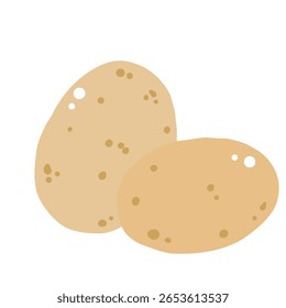 Potatoes Illustration of fresh vegetables hand drawn flat elements Organic Food Invitations, gifts, greeting cards, print, textile
