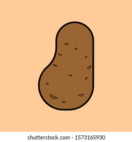 Potatoes isolated. Cartoon Vegetable. Food vector illustration