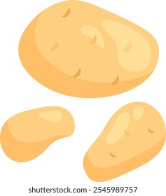 Potatoes, isolated flat illustration in transparent background
