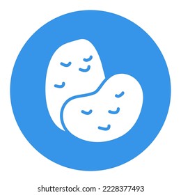 Potatoes isolated vector glyph icon. Vegetable sign. Graph symbol for food and drinks web site, apps design, mobile apps and print media, logo, UI