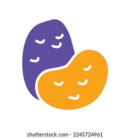 Potatoes isolated vector glyph icon. Vegetable sign. Graph symbol for food and drinks web site, apps design, mobile apps and print media, logo, UI