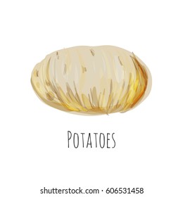 potatoes on a white background