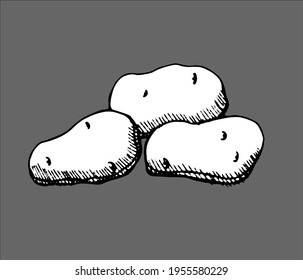 patatas, con lápiz, negro y blanco