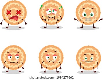 Potatoes pie cartoon character with nope expression. Vector illustration
