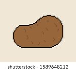 Potatoes pixel art. Potato 8 bit. Pixelate Vegetable. vector illustration