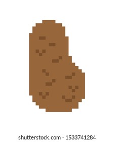 Potatoes pixel art. Potato 8 bit. Pixelate Vegetable. vector illustration