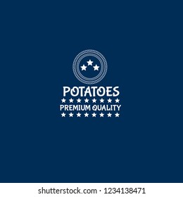 Potatoes premium quality emblem, label, badge,sticker. premium quality package label. vintage stamp. designed for potatoes product