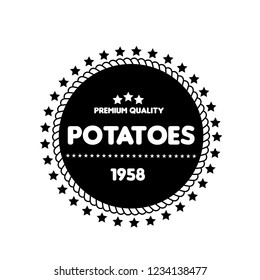 Potatoes premium quality emblem, label, badge,sticker. premium quality package label. vintage stamp. designed for potatoes product