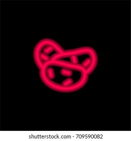 Potatoes red glowing neon ui ux icon. Glowing sign logo vector