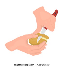 Potatoes, single icon in cartoon style.Potatoes vector symbol stock illustration web.