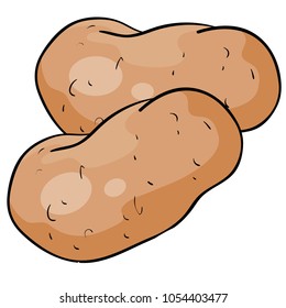 Potatoes vector icon in flat style. Isolated object. Vegetable from the garden. Healthy lifestyle. Organic food. Vector illustration.