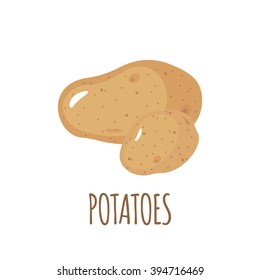 Potatoes vector icon in flat style. Isolated object. Vegetable from the garden. Healthy lifestyle. Organic food. Vector illustration. 