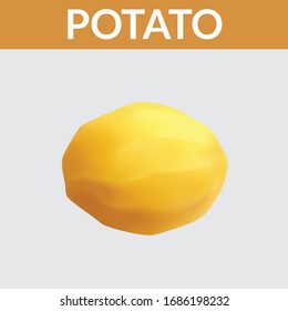 Potatoes vector illustration. Isolated white background. Transparent objects used for lights and shadows drawing. Sweet potato, Young potato isolated, Raw potato food, Fresh potatoes in an old sack