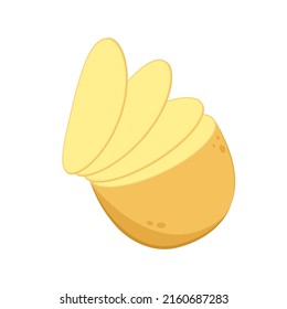 Potatoes vector illustration. Isolated white background. Potato slice vector.