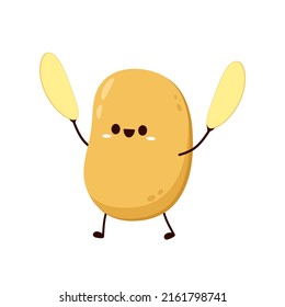 Potatoes vector illustration. Isolated white background. Potato slice vector. Potato character design.