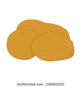 Potatoes vector illustration. Isolated white background. Transparent objects used for lights and shadows drawing. Sweet potato, Young potato isolated, Raw potato food, Fresh potatoes in an old sack