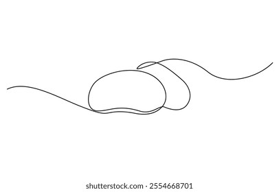 Potatoes vector illustration. One continuous line drawing art illustration, One line drawing features two potatoes in a simple and elegant continuous line, creating a modern minimalist artwork.