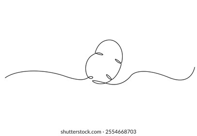 Potatoes vector illustration. One continuous line drawing art illustration, One line drawing features two potatoes in a simple and elegant continuous line, creating a modern minimalist artwork.